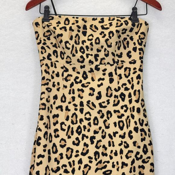 Cinq a Sept Luna Leopard Print Strapless Mermaid Dress $899 Sz 4 Cocktail Formal - Picture 4 of 9